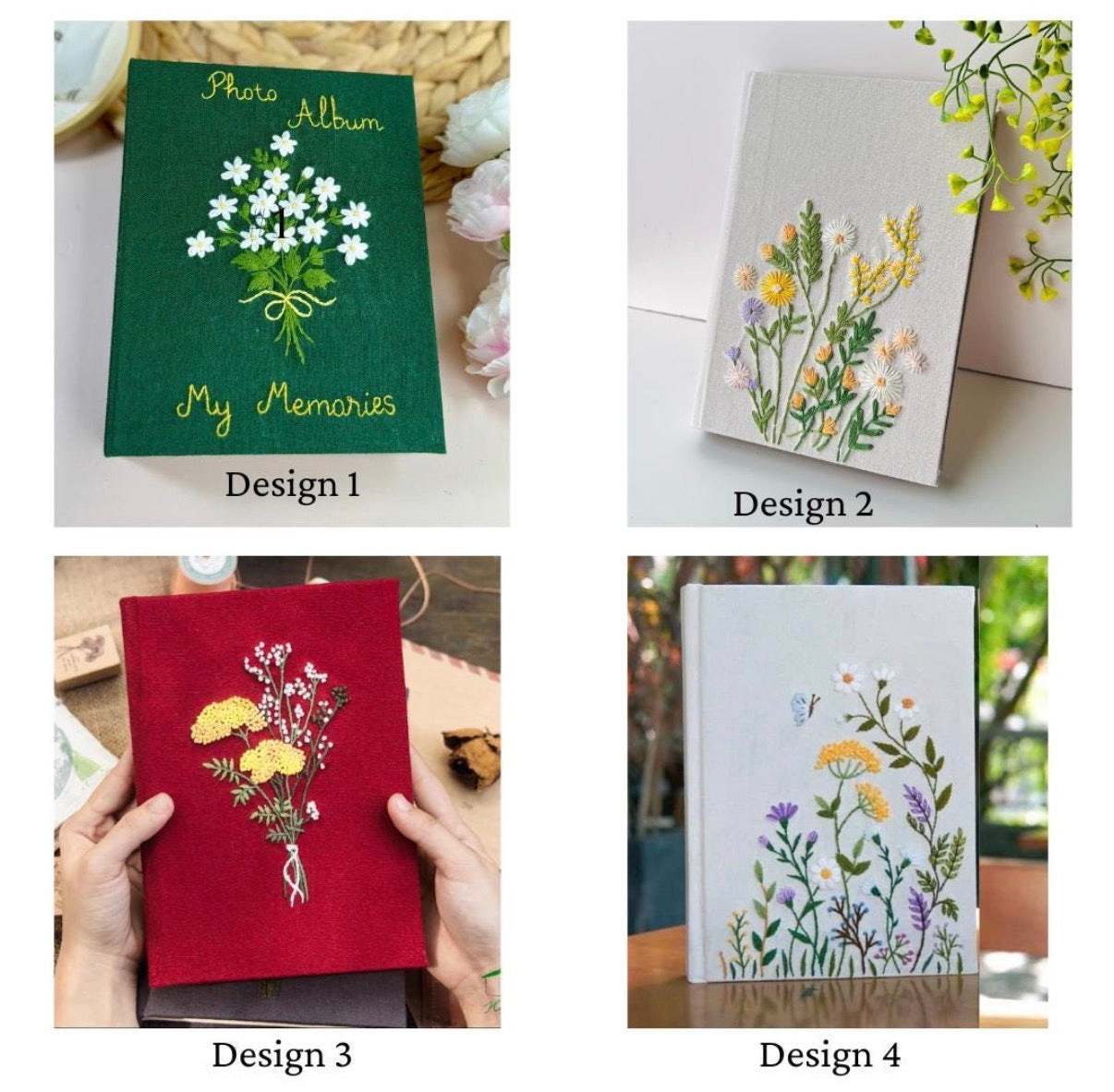 Linen Handmade Embroidered Photobook