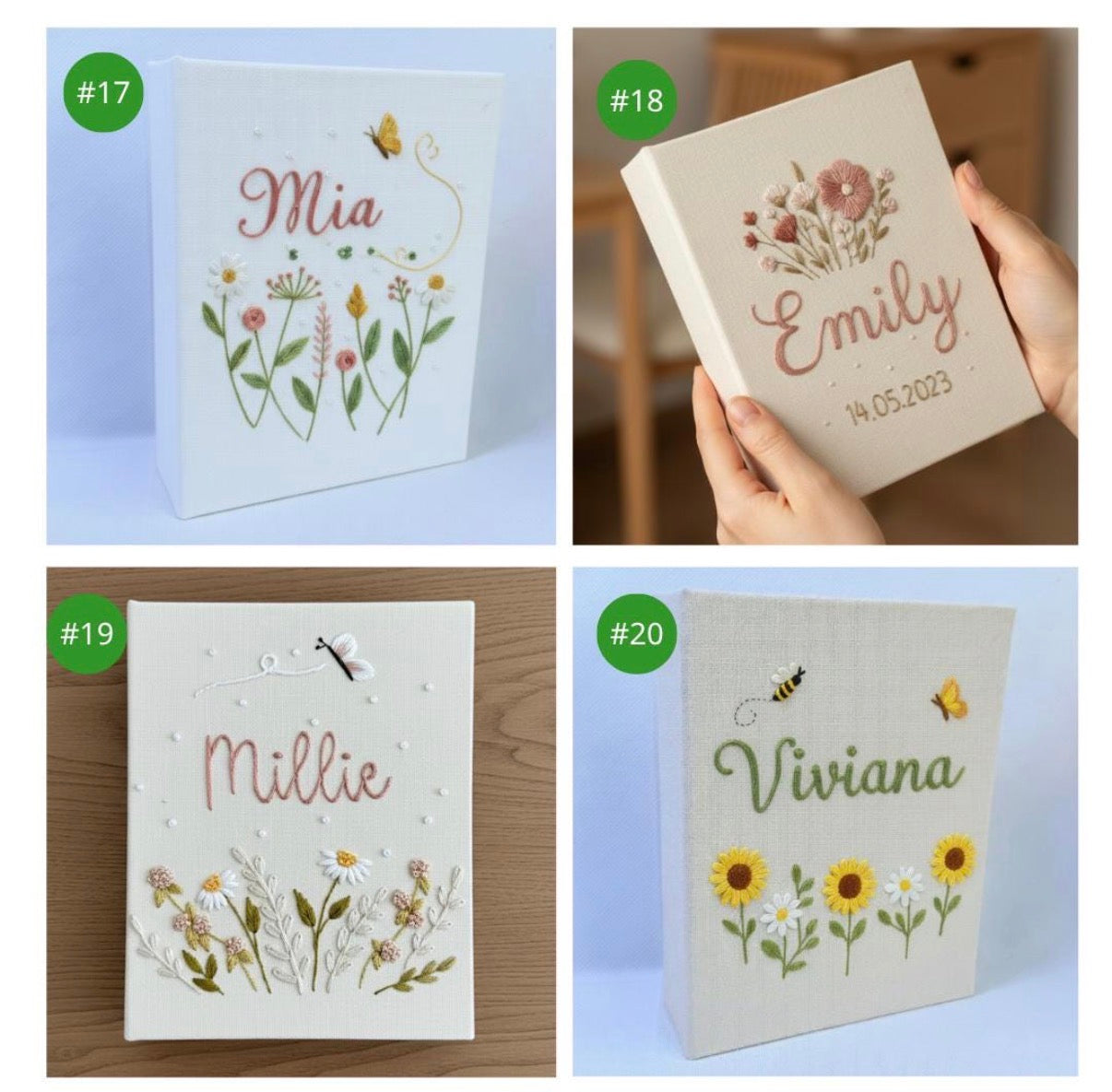 Linen Handmade Embroidered Photobook